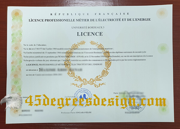 Bordeaux Montaigne University diploma