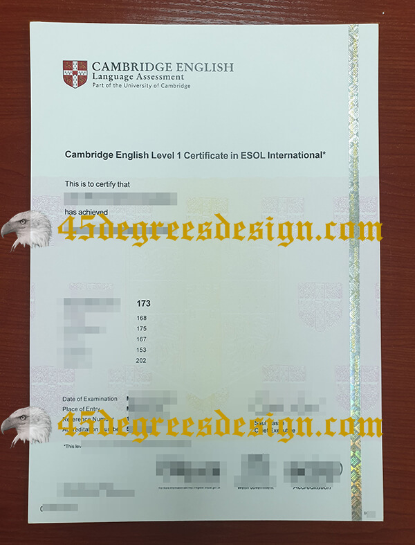 Cambridge english certificate