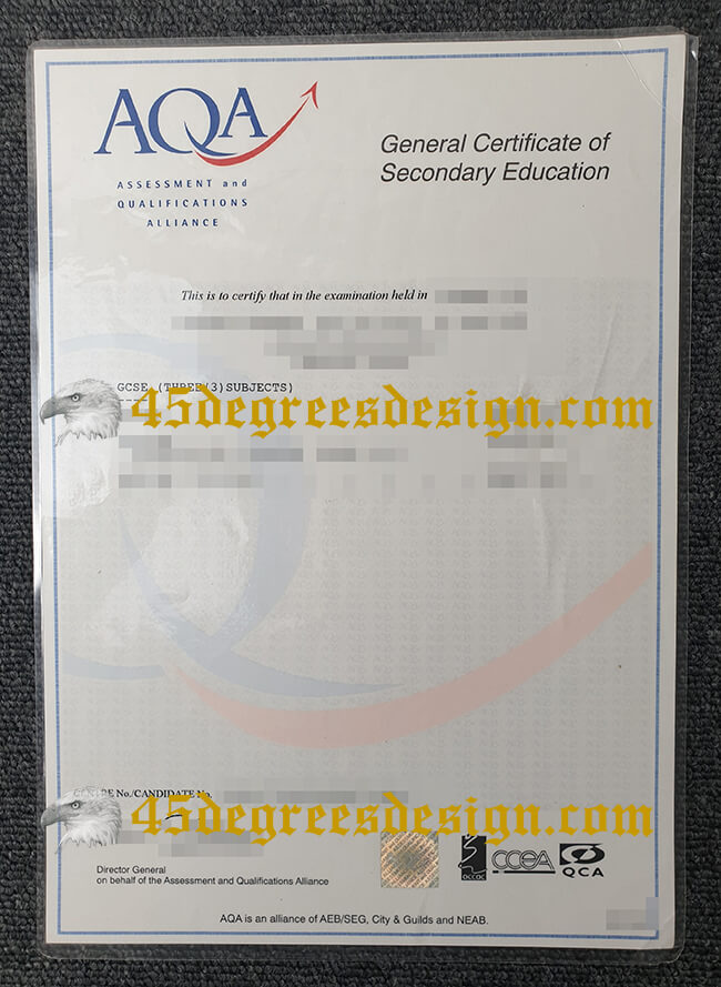 AQA GCSE certificate