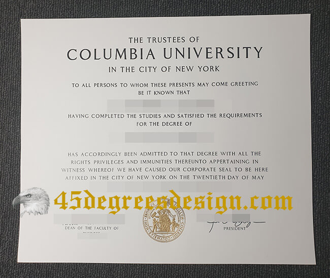 Columbia University diploma