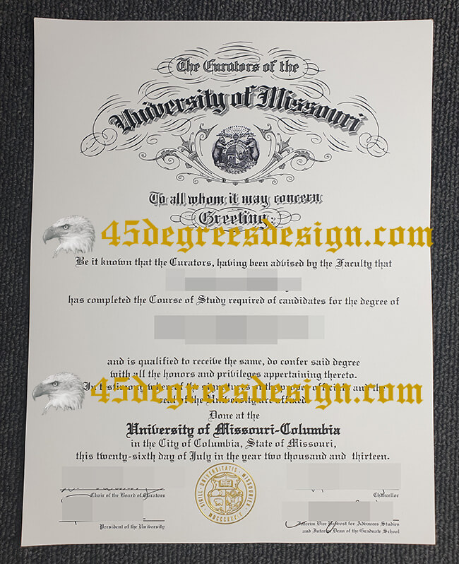 University of Missouri diploma, fake diploma