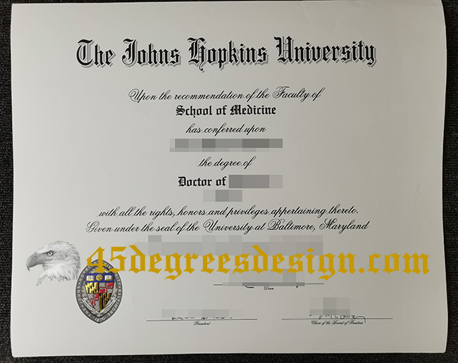 The Johns Hopkins University diploma