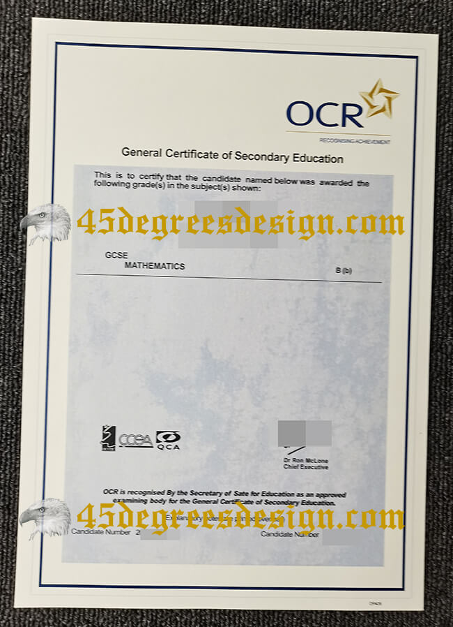 OCR GCSE certificates