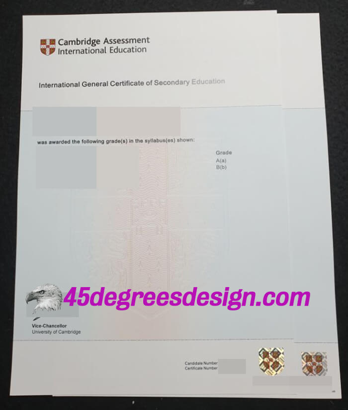CAIE IGCSE certificate