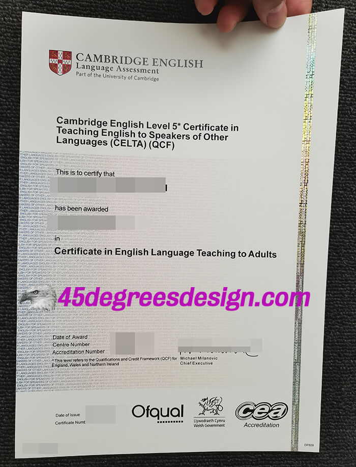 Cambridge English Language Assessment CELTA certificate