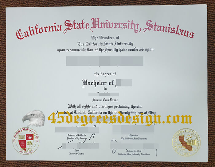 California State University Stanislaus diploma