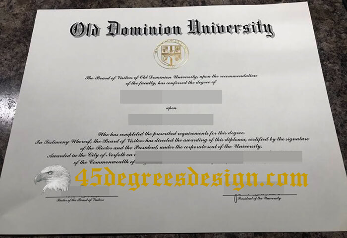 Old Dominion University diploma