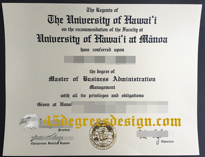 University of Hawaiʻi at Mānoa diploma