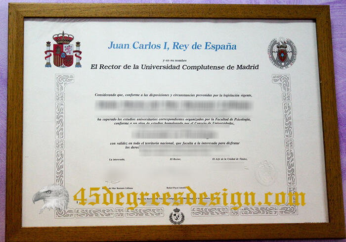 Universidad Complutense de Madrid diploma 