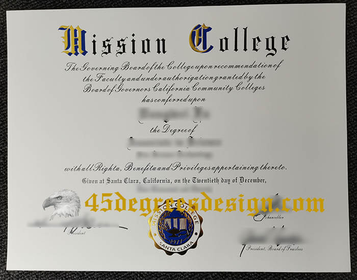 Mission College diploma