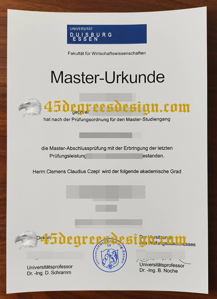 Universität Duisburg-Essen diploma