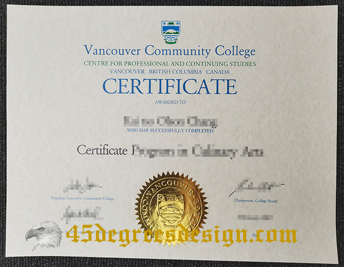 Vancouver Community College certificate
