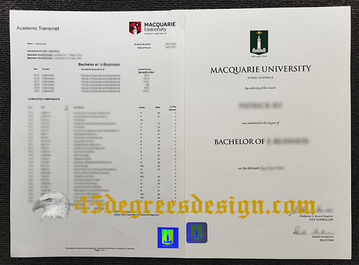 Macquarie University degree and transcript