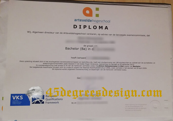 Arteveldehogeschool Diploma