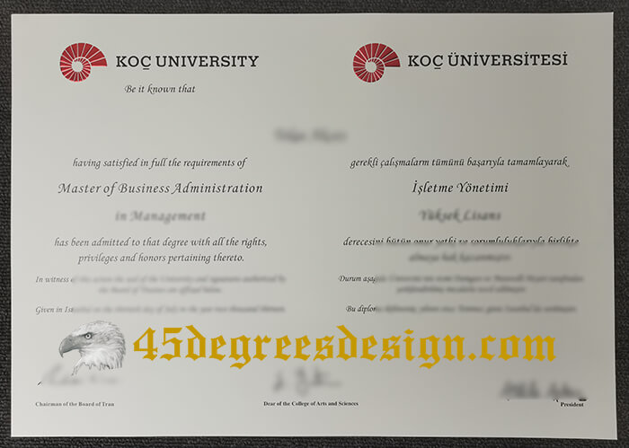 Koc University diploma 
