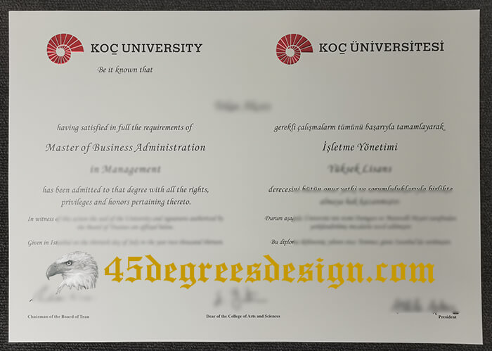 Koc University diploma