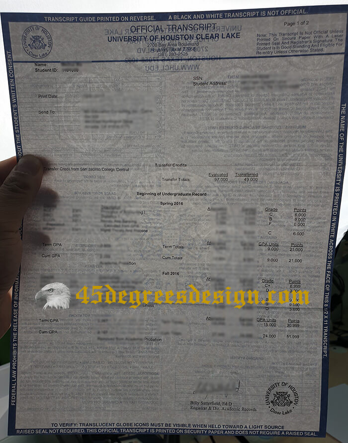 UHCL transcript UHCL transcript