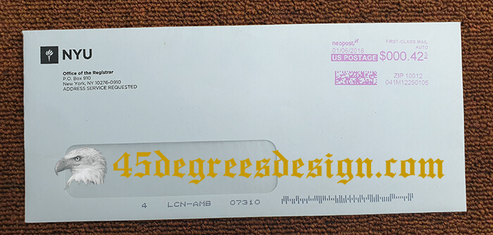 New York University Transcript Envelope New York University Transcript Envelope