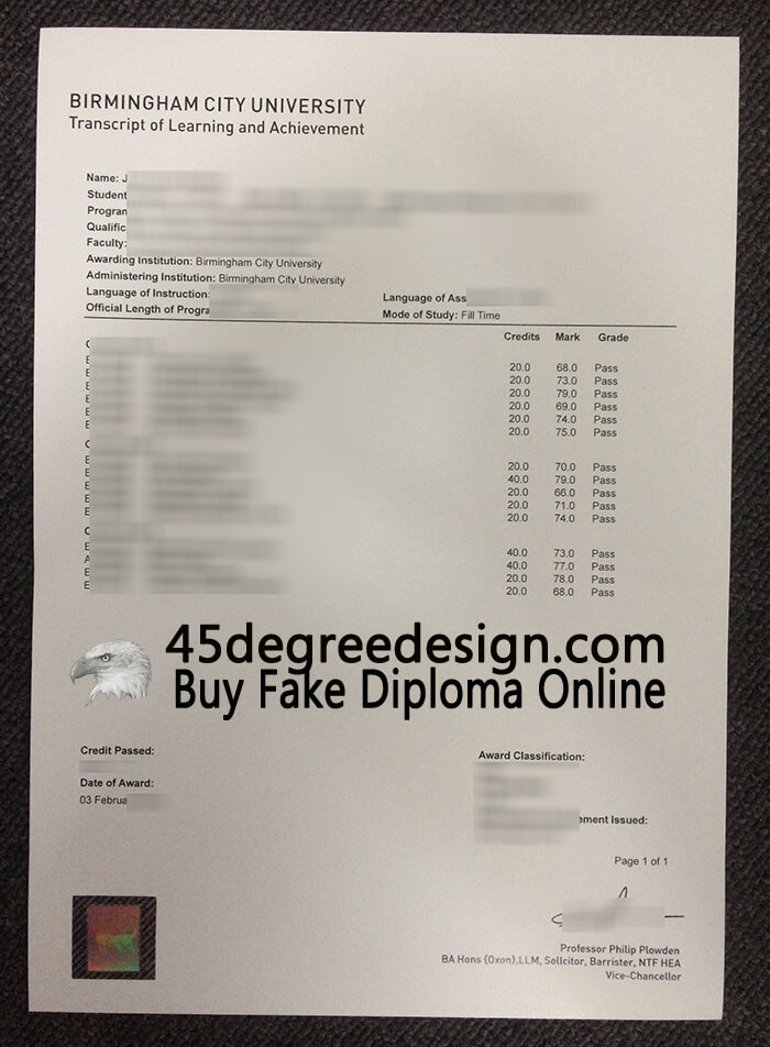 Birmingham City University transcript Birmingham City University transcript