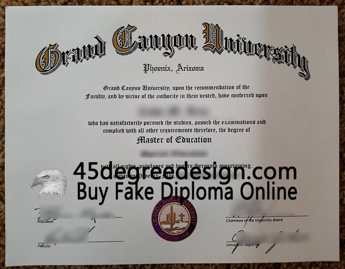 Grand Canyon University diploma 