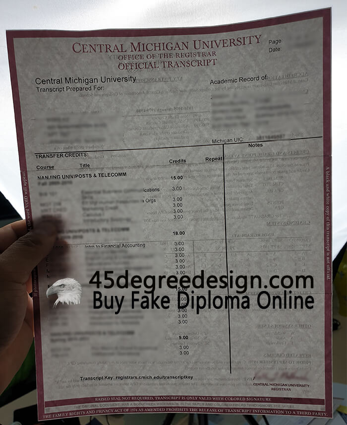 Central Michigan University transcript, Buy transcript online