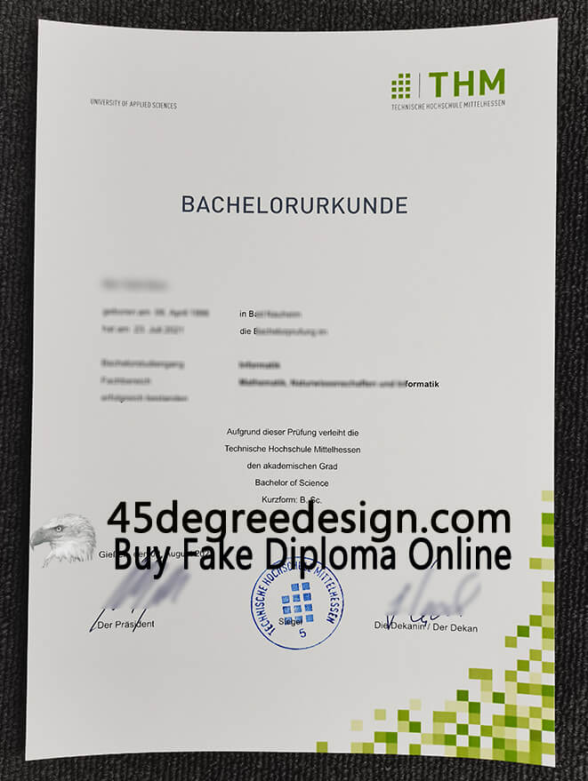Technische Hochschule Mittelhessen Urkunde Technische Hochschule Mittelhessen Urkunde