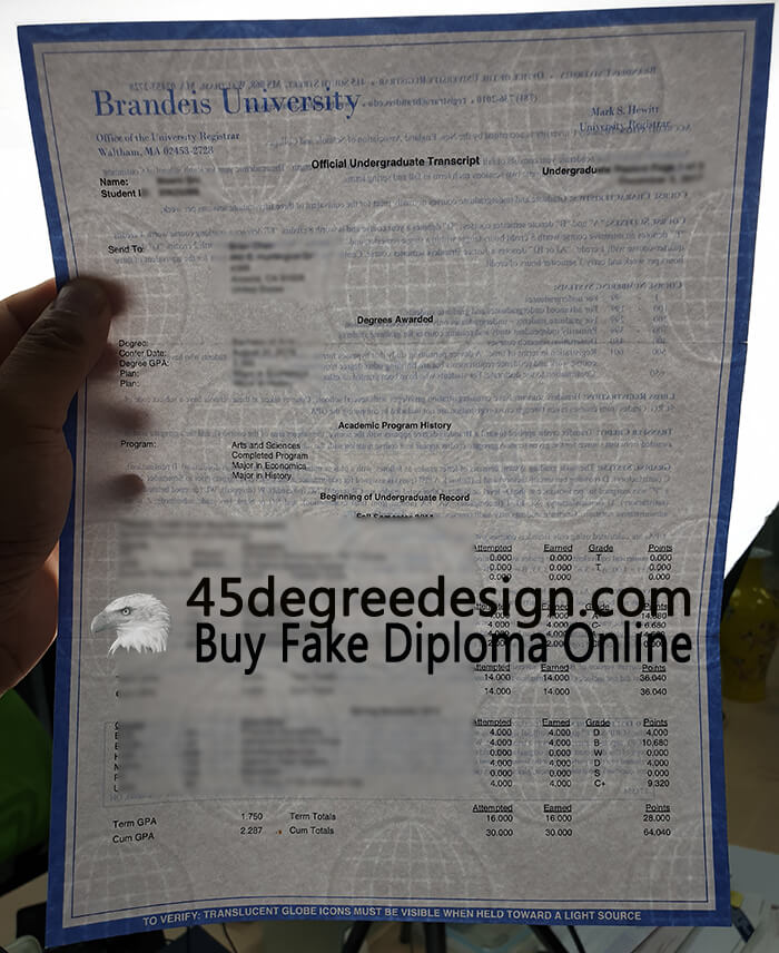 Brandeis University transcript, Buy diploma online