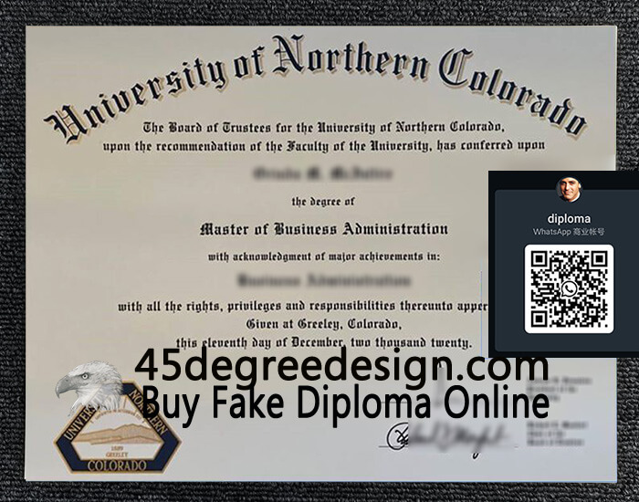 University of Northern Colorado diploma 