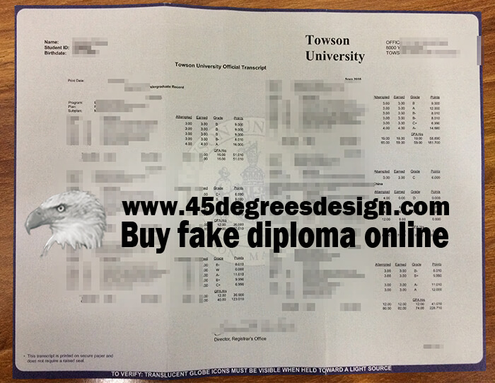Towson University transcript