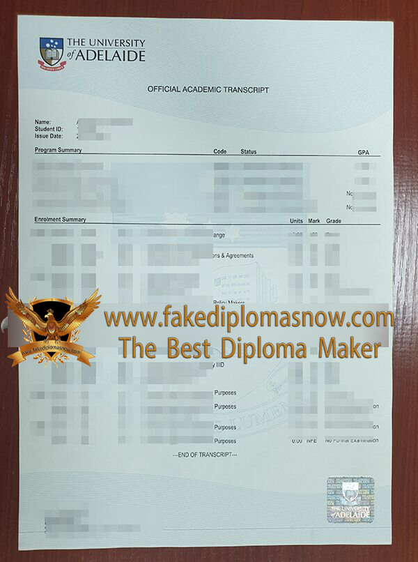 University of Adelaide fake transcript University of Adelaide fake transcript