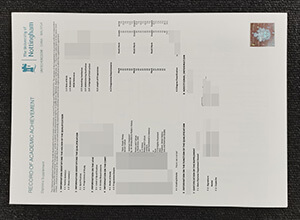 University of Nottingham transcript