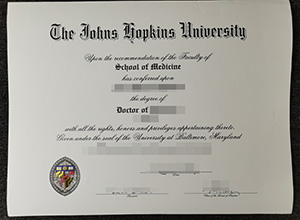 Johns Hopkins University diploma