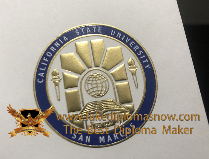 CSUSM Degree certificate embossed stamp