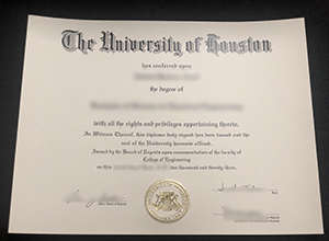 University Of Houston degree certificate