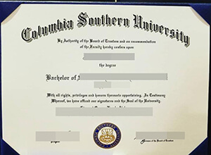 Columbia Southern University diploma.