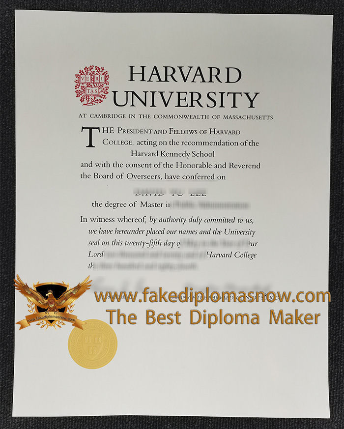 Harvard University degree certificate