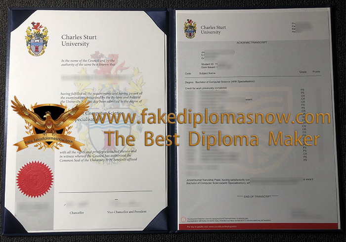 Charles Sturt University diploma with transcript