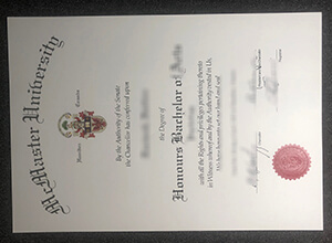 McMaster University degree certificate