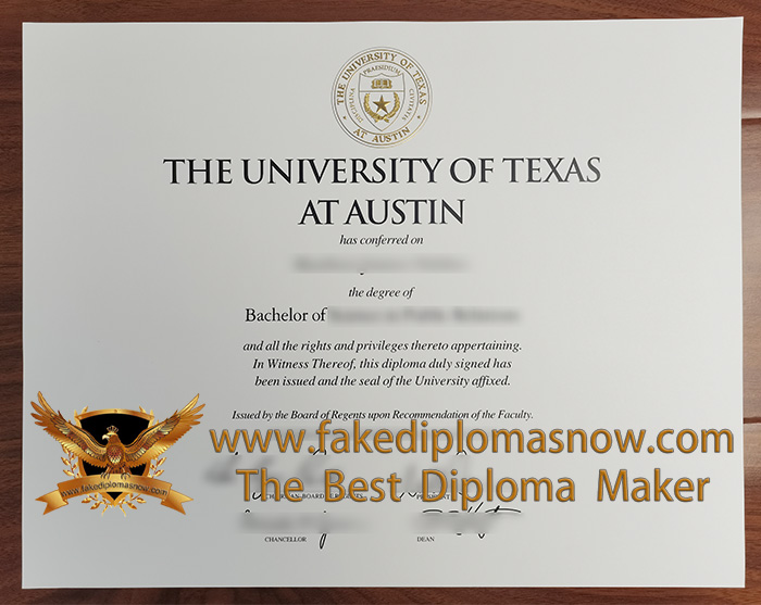 UT Austin diploma certificate