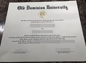 Old Dominion University diploma