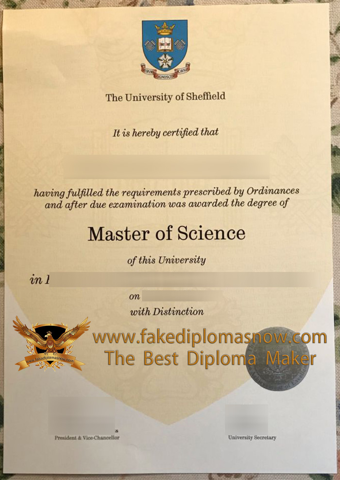 University of Sheffield Master of Science degree