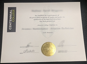 Centennial College diploma certificate