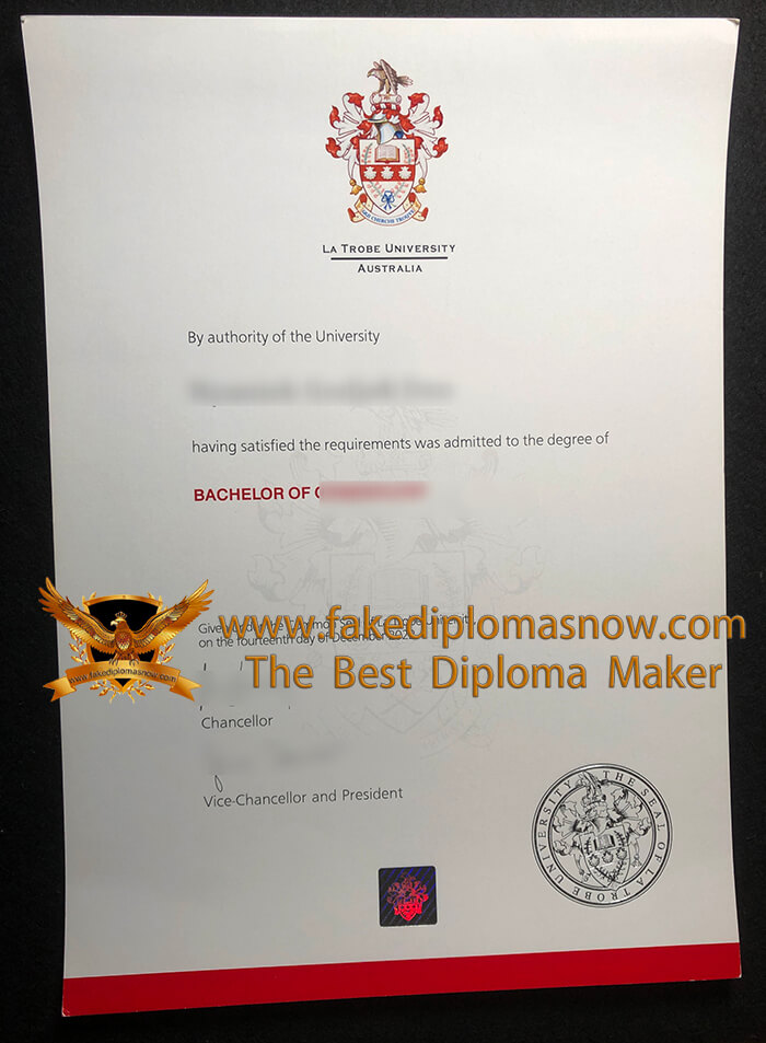 La Trobe University degree certificate La Trobe University degree certificate