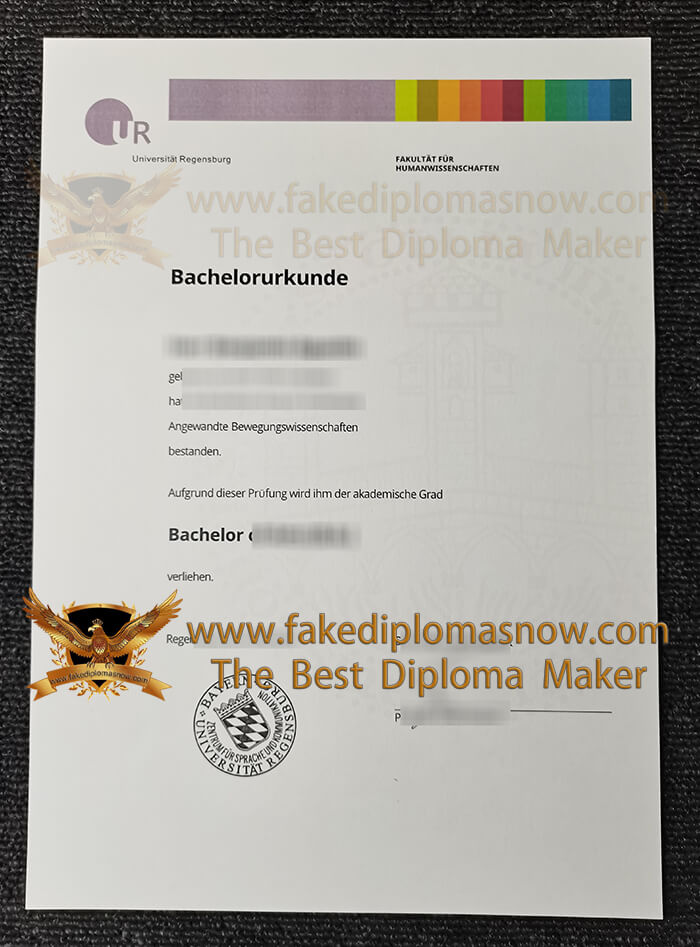 Universität Regensburg diploma, Universität Regensburg Urkunde
