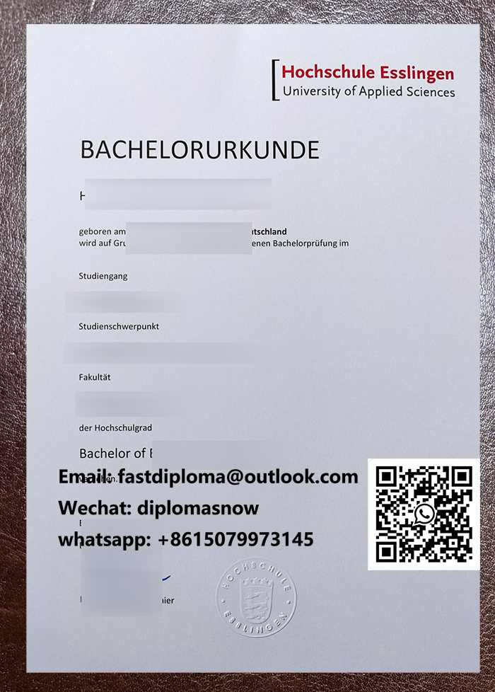 Hochschule Esslingen Bachelor Urkunde