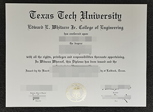 Texas Tech University diploma