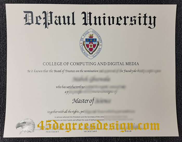 DePaul University diploma DePaul University Master of Science degree