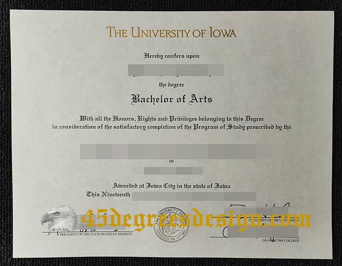 University of Iowa Bachelor of Arts diploma