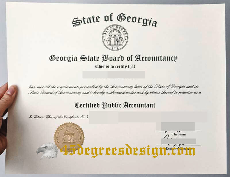 GEORGIA STATE BOARD OF ACCOUNTANCY CPA certificate