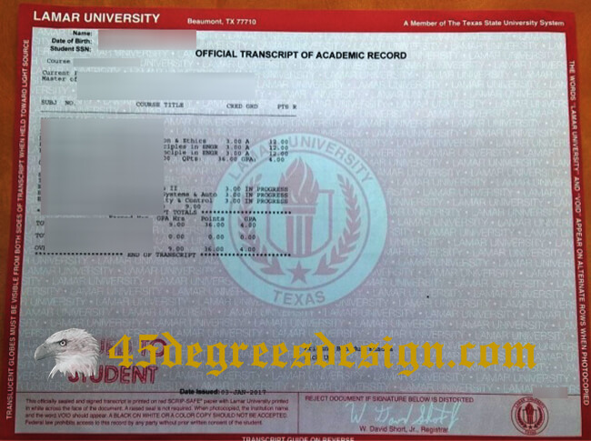 Lamar University transcript